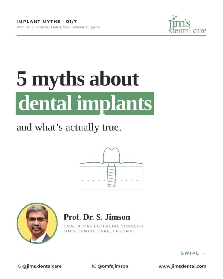 5 myths about dental implants, Jim's Dental Care Chennai